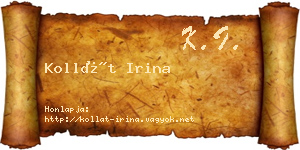 Kollát Irina névjegykártya